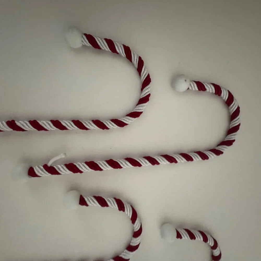 Four Fireplace Mantle Candy Cane Stocking Holders 9 inches